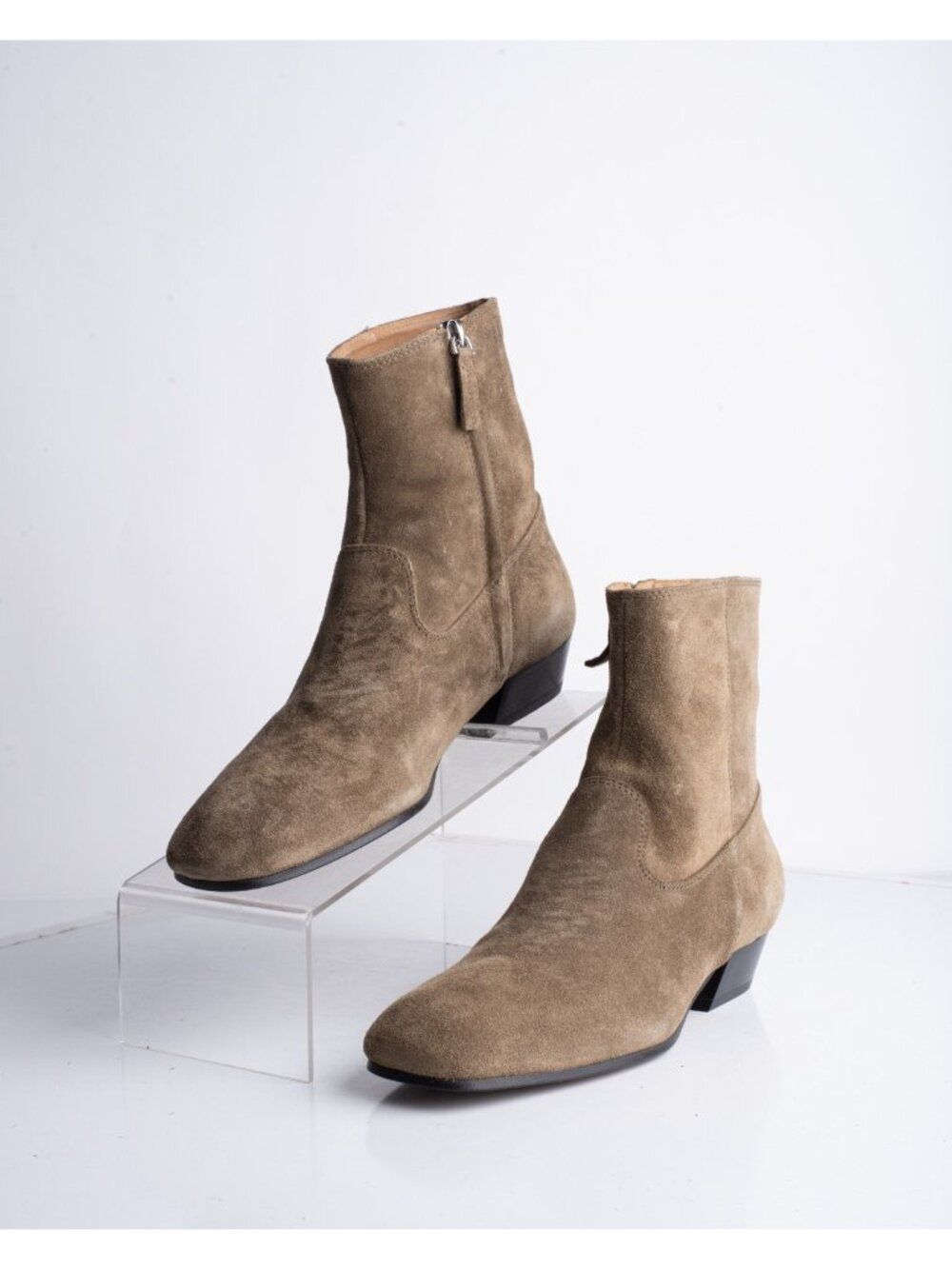 Massimo Dutti Womens Boots Suede Pointed Ankle Brown Tan US 6 EU 36 NWD